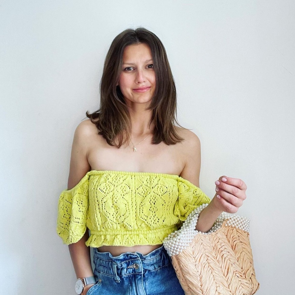 Zara Yellow Pointelle Knit Top - Picture 8 of 16
